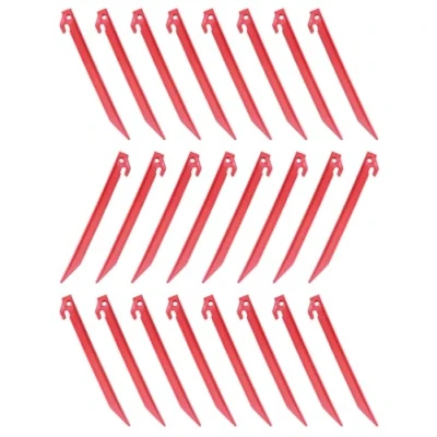 Afbeelding van 24 stuks 230 mm kunststof tentharingen, tuinlandschap haringen, luifel stake, camping caravan set (rood)