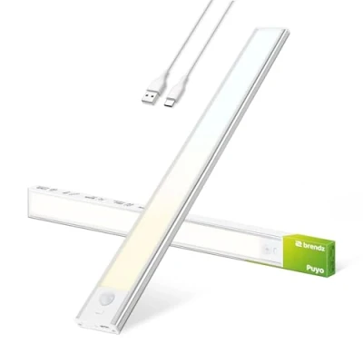 Afbeelding van Brendz Keukenverlichting Onderbouw LED, Onderbouwverlichting, 40cm, USB C Oplaadbare Led Strip, 2200mAh, 3 Kleurtemperaturen, Dimbaar, Magnetisch, Draadloos, Puyo Zilver