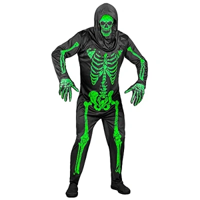 Afbeelding van Widmann Spook &amp; Skelet Kostuum Gruwelijk Groen Neon Man Groen, Zwart Extra Small Halloween Verkleedkleding