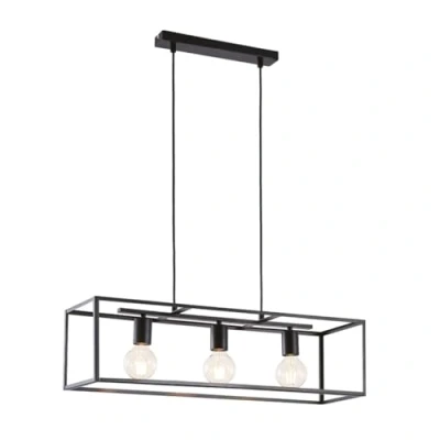 Afbeelding van Lindby hanglamp 3 lichts staal H: 20 cm E27 mat zwart