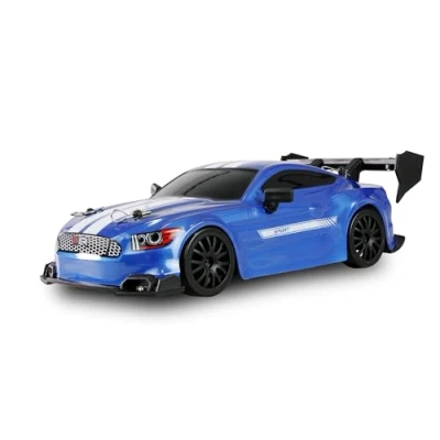 Afbeelding van Drift Racing Car, RC op afstand bestuurd, met ondergrondverlichting, 20 km/u, 4WD 1:24 RTR blauw incl. afstandsbediening, accu, oplaadkabel, accessoires