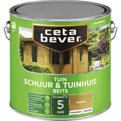 Afbeelding van Ceta Bever Tuinbeits Schuur &amp; Tuinhuis Transparant 077 Grenen 2,5 liter Blanke lak Beits