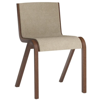Afbeelding van Audo Copenhagen Ready eetkamerstoel rood eiken, gestoffeerd Bouclé 02