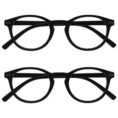 Afbeelding van Opulize Zen 2 Stuks Leesbril Glad Mat Zwart Klein Mannen Vrouwen RR24 1 +2,00