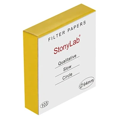Afbeelding van stonylab Kwalitatieve Filterpapier, 100 Pakjes Langzame Stroomsnelheid Cellulose Filterpapie Cirkels met 10 Micron Deeltjesretentie, 94 mm Diameter