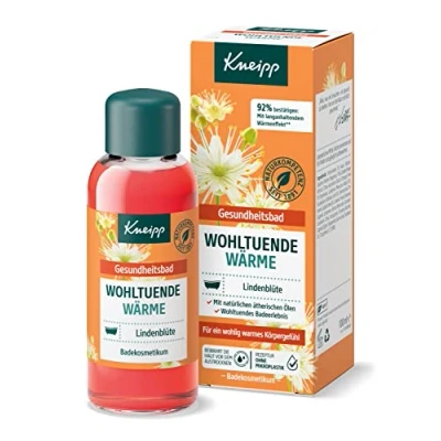 Afbeelding van Kneipp Gezondheidsbad weldadige warmte badolie met waardevol extract van lindebloesem &amp; natuurlijke etherische oliën sinaasappelen cederhout weldadig voor lichaam geest 100 ml