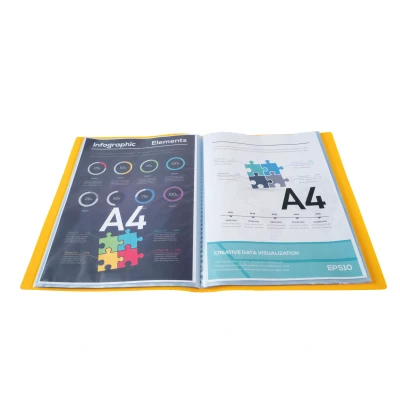 Afbeelding van Exacompta Ref. 8569E 1 OPAK documentenmap 60 niet reflecterende hoezen 120 pagina&#039;s voor A4 formaat afmetingen 24 x 32 cm omslag van zacht polypropyleen kleur geel