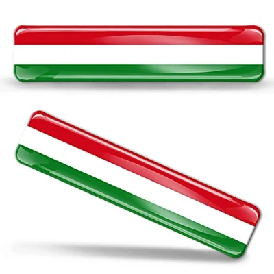 Afbeelding van Biomar Labs® 2 x sticker 3D gel siliconen stickers Hungary Hongarije Hongaarse vlag autosticker F 11