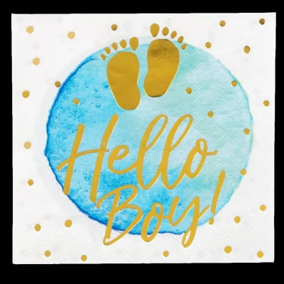 Afbeelding van Servetten &#039;Hello boy!&#039; 12 stuks