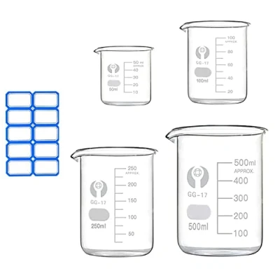 Afbeelding van Bekerglas maatbeker 500 ml 250 100 50 borosilicaatglas beker voor laboratorium