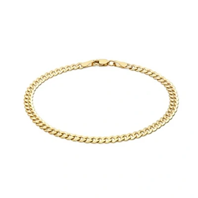 Afbeelding van Carissima Gold damesarmband 9 karaats Geel 100 diamant cut platte curb chain bracelet 19 cm / 7.5 375 geelgoud 1.23.6642, 19cm/7.5inch, goud, geen steen