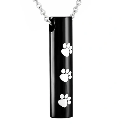 Afbeelding van Fako Bijoux® Ketting Ashanger / Assieraad Koker Pootjes Zwart