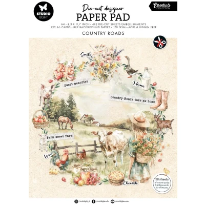 Afbeelding van Die cut Paper Pad Country roads Essentials nr.310