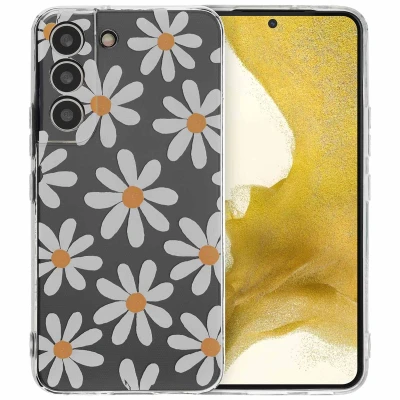 Afbeelding van Samsung Galaxy S22 Hoesje Siliconen en TPU (zacht) iMoshion Softcase/Backcover Daisy Flower Telefoonhoesje