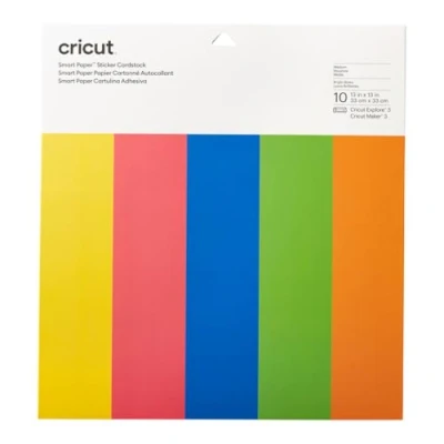 Afbeelding van Cricut 2008318 Gekleurd karton Snijbreedte 30.5 cm Geel, Rood, Korenbloemblauw, Lichtgroen, Mandarijn