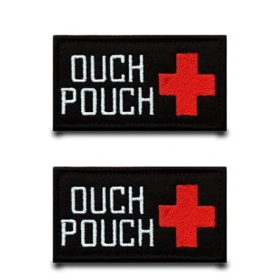 Afbeelding van Ouch Pouch Medic Reddingsdienst, tactische patch, militaire badge, patch met klittenband, grappige vlag, applicatie voor rugzakken, jas, hondenharnas, jeans, kleding, vest, 2 stuks
