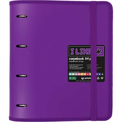 Afbeelding van Grafoplás Carpebook Like 88100535 ordner met reservelijn, A4, violet, 6 tabbladen en envelop transparant