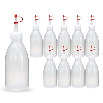 Afbeelding van Octopus 10x 250 ml knijpflacons, spuitflacons van LDPE met druppeldop, garnatieflacons, decoratieflacons voor keuken, hobby of laboratorium
