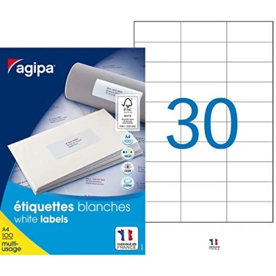 Afbeelding van agipa universele etiketten, 70,0 x 42,4 mm, met afpelhulp