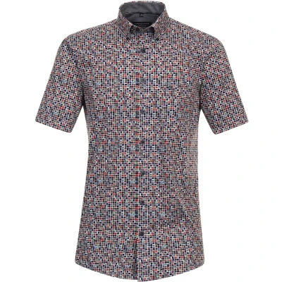 Afbeelding van Casa Moda Casual Comfort Fit Overhemd Korte mouw rood/blauw