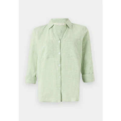Afbeelding van TOM Tailor SLUB Structure Overhemdblouse, Dames, Maat: 44, True green