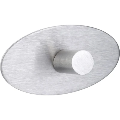 Afbeelding van Wenko Wandhaak Met Strip 5 Cm Rvs Zilver 2 Stuks