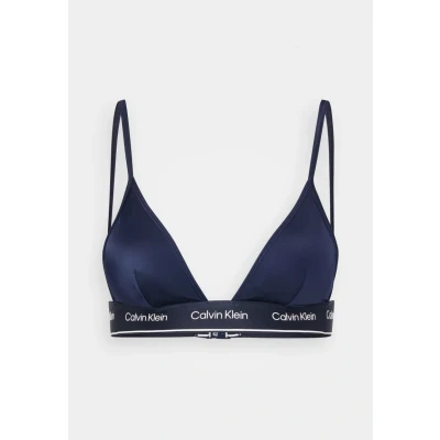 Afbeelding van Calvin Klein Swimwear Triangle Bikinitop, Dames, Maat: Small, Dark sapphire