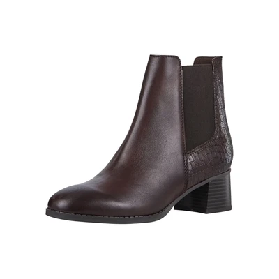 Afbeelding van Marco Tozzi Chelsea Korte laarzen, Dames, Maat: 36, Mocca comb Leer/ synthetisch