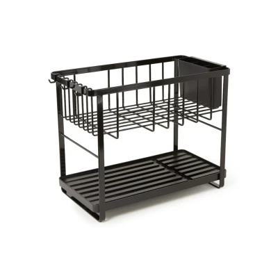 Afbeelding van Yamazaki Afdruiprek Tower Wire 2 Laags Zwart 41x22x33cm