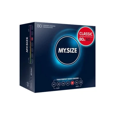 Afbeelding van MY.SIZE Classic condooms maat 5 I 60 mm breed 80 stuks mega pack premium extra dun true to touch gossamer dunne 0,07 wanddikte veganistisch