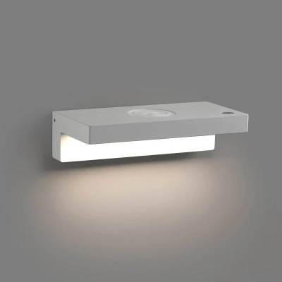 Afbeelding van FARO BARCELONA LED wandlamp Well, USB+Wireless Charger, wit