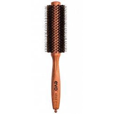Afbeelding van Evo Spike nylon pin bristle radial brush 22 mm, stylingborstel met natuurlijke wildzwijnharen voor snel en eenvoudig föhnen, haarborstel dames heren, gemaakt van gecertificeerd hout