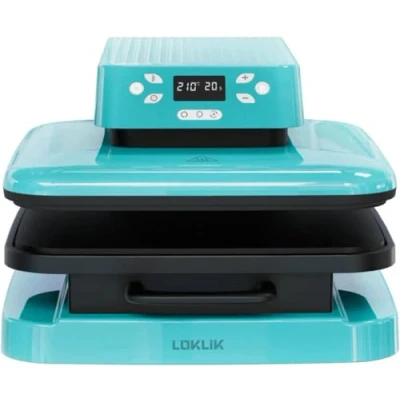 Afbeelding van LOKLIK Auto Heat Press Compacte warmtepers voor het opstrijken van textiel, blauw, 50 x 40 30 cm
