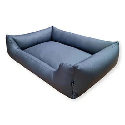 Afbeelding van 4L Textil Mario Waterdicht hondenbed, kunstleer, hondenmand van grote honden, hondensofa, XXL, hondenkussen, 140 x 110 cm, grafiet,