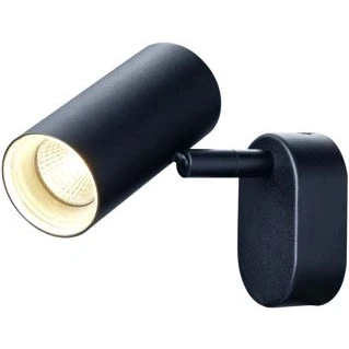 Afbeelding van Slv noblo wand en plafondopbouwarmatuur enkel rond 2700k 6w phase 32graden zwart 1008718