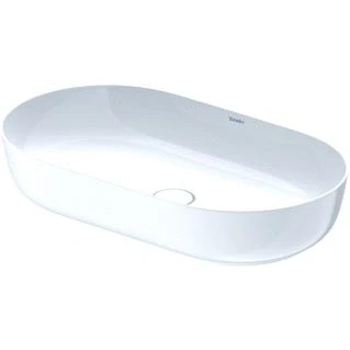Afbeelding van Duravit Luv opzetwastafel 70x40cm ovaal zonder kraangat overloop wit/wit