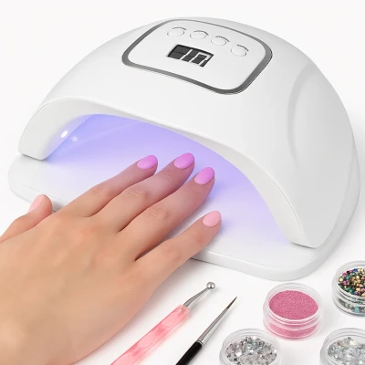 Afbeelding van Cheqo UV LED Nageldroger 230V 45 Lampjes Digitale Display Nagellamp voor Gel Nagellak Professionele Licht Droger 12W Manicure &amp; Pe