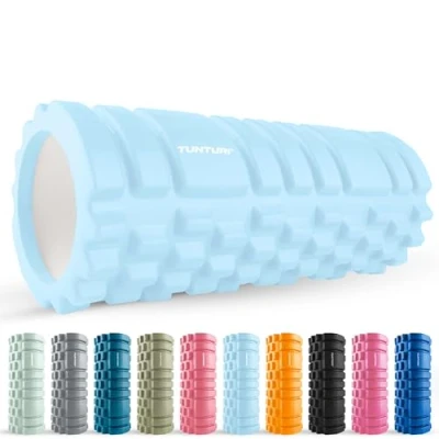 Afbeelding van Tunturi Yoga Grid Foam Roller Massage 33 cm lang Foamroller fitness Licht Blauw Incl. gratis app