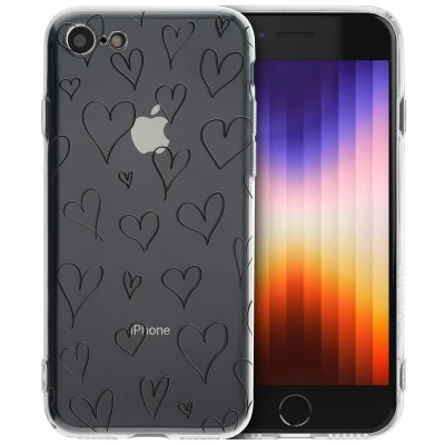 Afbeelding van Apple iPhone 7 Hoesje Siliconen en TPU (zacht) iMoshion Softcase/Backcover Hearts Telefoonhoesje
