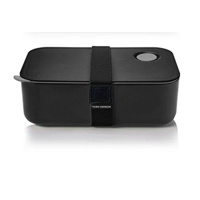 Afbeelding van YOKO DESIGN Lunch Box luchtdicht, 1000 ml, kunststof, zwart, 19,5 x 6,8 12,2 cm
