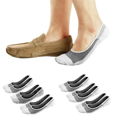 Afbeelding van Ofwel No show herensokken, onzichtbare voering voor loafers, sneakers, antislipsokken, 39.5 43 EU