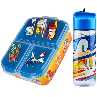Afbeelding van SONIC THE HEDGEHOG Lunchbox voor kinderen met compartimenten en waterfles school