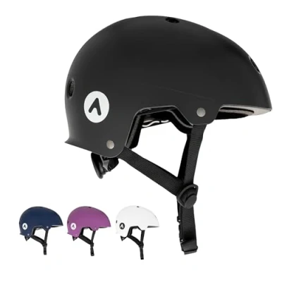 Afbeelding van ATTABO Skatehelm en scooterhelm, maat M, skaterhelm, fietshelm, MTB helm met harde schaal van ABS kunststof, verstelbare skateboardhelm voor fiets, scooter, inline skate helm, heren dames