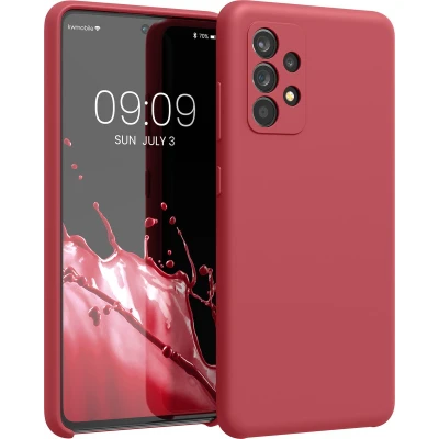 Afbeelding van kwmobile telefoonhoesje geschikt voor Samsung Galaxy A52 / 5G A52s Hoesje met siliconen coating Smartphone case in klassiek rood