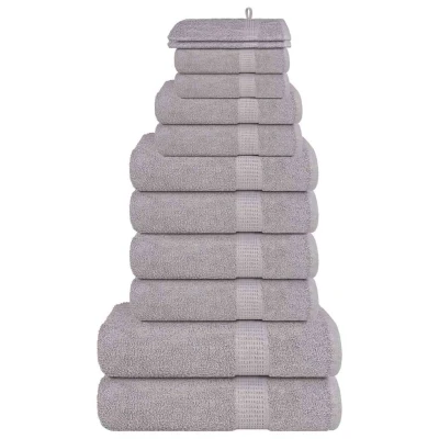 Afbeelding van VidaXL 12 delige handdoekenset 360 g/m² 100% katoen grijs