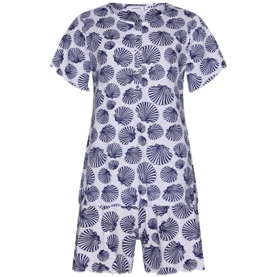 Afbeelding van Duurzame katoenen shortama schelpen Blauw Maat 40