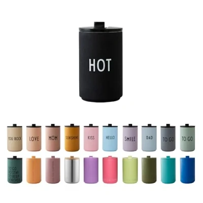 Afbeelding van Design Letters Thermo Cup Lekvrije roestvrijstalen dubbelwandige geïsoleerde koffie en thee beker Travel Mug Coffee To Go Perfect cadeau voor Papa, Mom, Vriend Verjaardagen 350 ml