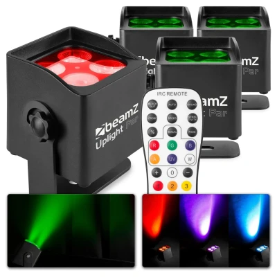 Afbeelding van BeamZ BBP44 Set van 4 compacte accu Uplights IP65 (geschikt voor