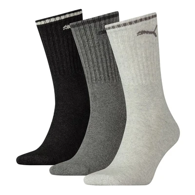 Afbeelding van Puma Sokken 3P Crew Sock Stripe Zwart/Grijs Maat 39/42