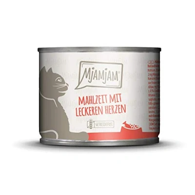 Afbeelding van MjAMjAM Premium natvoer voor katten maaltijd met lekkere harten, per stuk verpakt (1 x 200 g), graanvrij extra veel vlees